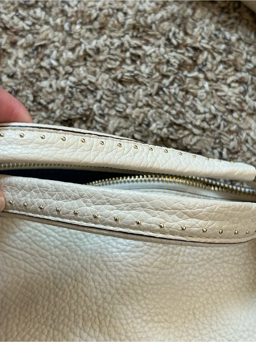Coach Kristen y2k 00s white leather elevated round oversized shoulder bag